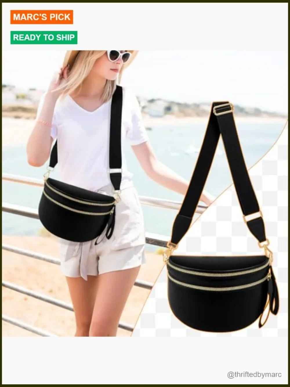 Large Nylon Crossbody Bag Adjustable Strap Spacious Fanny Pack Sling - Picture 2 of 7